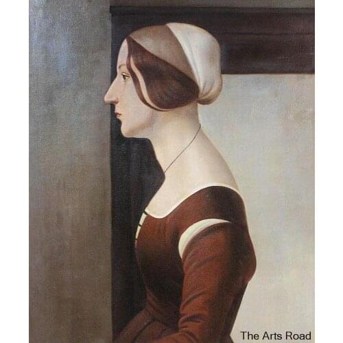 Hand Made Woman Painting Portrait of a Young Woman by Sandro Botticelli Wall Art for Home Decoration No Frame