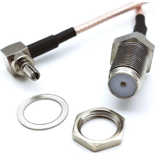 100pcs CRC9 Male connector to F Type Female Jack RG316 Pigtail Cable