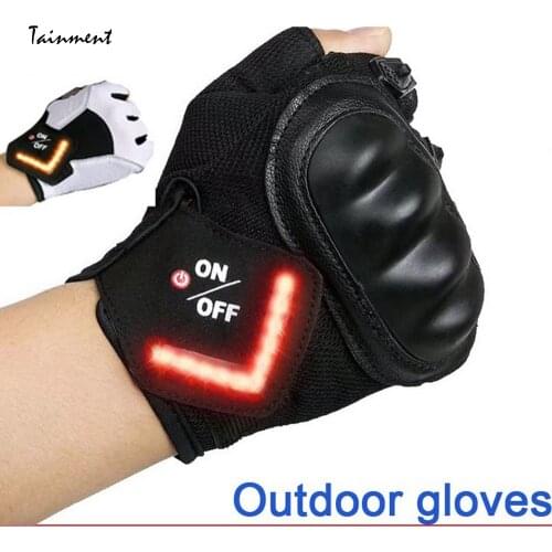 Outdoor Riding Gloves with Intelligent LED Turn Signal Warning Light Unisex Motorcycle Bike Cycling Glove Outfit Tactical Gloves