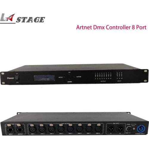 Free Shipping Artnet Dmx Controller 8 Port Converter Output 8x512 4096 Channels For Satge Dj Light Control
