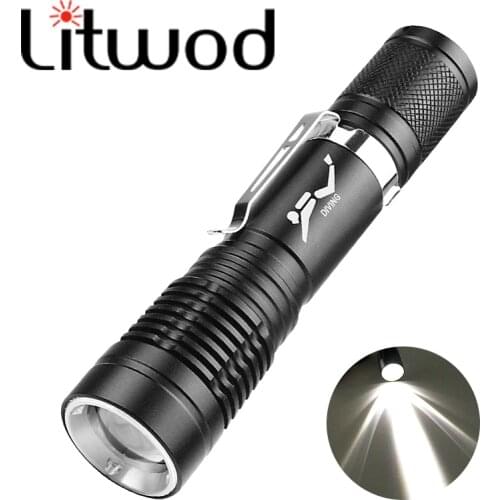 IPX8 Waterproof Flashlight 18650 Battery Professional Portable LED Powerful Headlamp Light Chargable Lamp Tactical Riding Torch