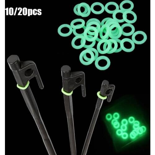 10/20Pcs Ground O-shaped Silicone Tent Nail Ring Luminous Fishing Rod Ring Fluorescent Night Light Outdoor Camping Accessories
