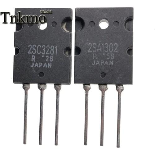 10Pairs 2SA1302 + 2SC3281 TO-3PL A1302 + C3281 TO3PL 15A 200V NPN + PNP Power Transistor free delivery