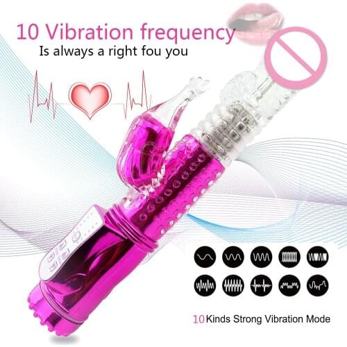 10 Speed Rotating Thrusting Vibrator Butterfly Clitoris Stimulator G spot Vibration Body Massager Sex Toys for Women ZG0052