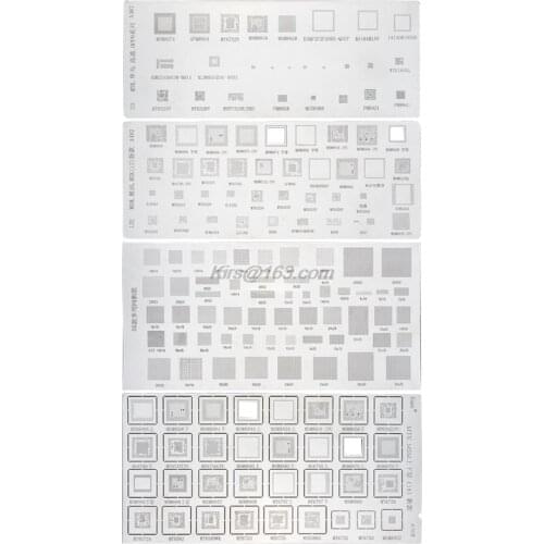 4PCS Universal BGA Stencil for MTK MSM Samsung Huawei Xiaomi iPad CPU RAM PM Power IC Reball Pin BGA Direct Heat Template