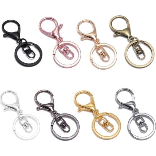 5 Pcs/Lot Key Chain Key Ring keychain Bronze Rhodium Gold 70mm Long Round Split Keyrings Keychain DIY Making Jewelry Accessories