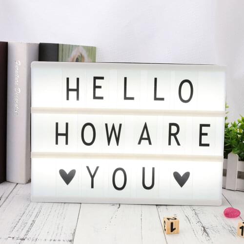 85PCS DIY Cinema Colorful Letters Cards Signs Numbers A4 Light Box Night Lamp Ornament Gift Decoration Bar Home Braft Accessory