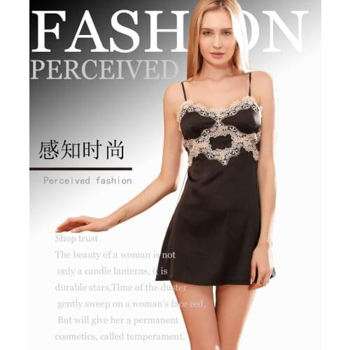 Satin strap simulation ice silk pajamas sexy backless leisurewear within the club take sexy