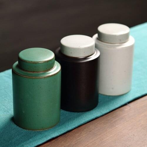 Tea Non-Sealing Ceramic Pot Pu-Erh Tea Green Tea, Black Tea, White Woke Up Cha Guan Vintage Pottery JarTea Container Pet Urn