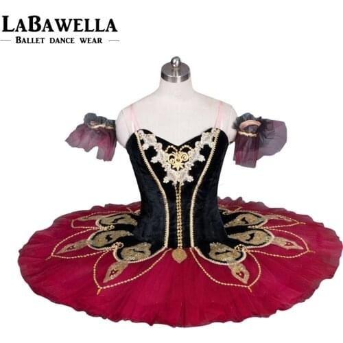 Black Red La Esmeralda Professional Tutu BT8936B Girls classical Ballet Tutu Stage Costume Adult Performance Pancake Tutus
