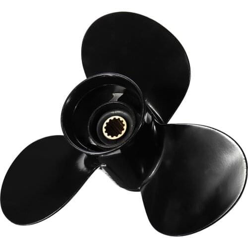 Black For Mercury 25-70HP 48-855856A5 Boat Outboard Propeller 11 3/8 x 12 Aluminum Alloy 13 Spline Tooth Marine Propeller