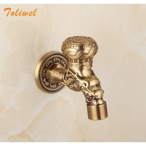 Decorative Antique Brass Dragon Faucet Laundry Mop Sink faucets Outdoor Cold Water Tap Bibcocks 2610061