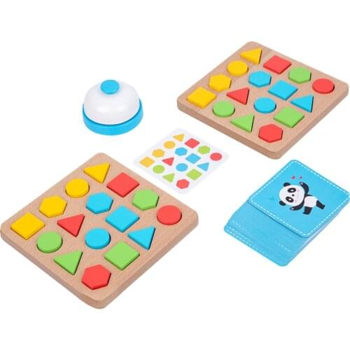 Kids Children Funny Wooden Building Blocks Toys Colors Shapes Matching Cognitive Toys for Boys Girls
