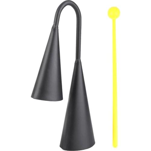 Two Tone Metal Double Bell Cowbell Percussion Musical Instrument with Striker Percussion Instruments
