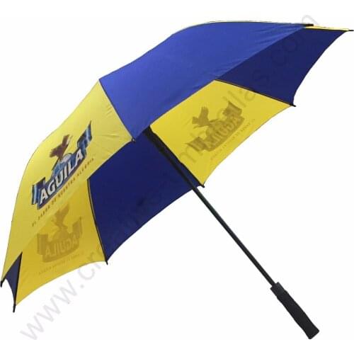 Customized mass cargo Oem Ex-factory 130cm diameter promotion golf umbrella anti-rust fiberglass advertising outdoor parasol