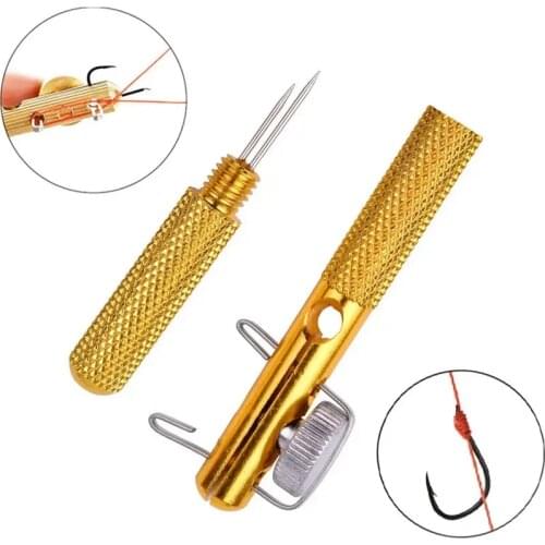 Fast Fishing Knot Tying Tool Full Metal Fishing Hook Knotting Tool & Tie Hook Loop Making Device & Hooks Decoupling remover Carp