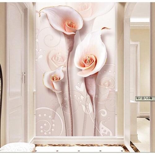 Wallpapers for Entrance Callalily Photo Murals 3D Wall Covering Living Room Modern Wall Paper LilyoftheNile floral Custom Size