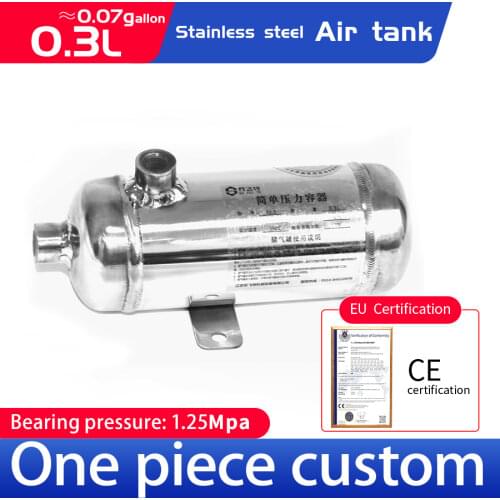 Stainless steel mirror gasholder 304 small gas holder 0.3L vacuum buffer air pressure tank horizontal