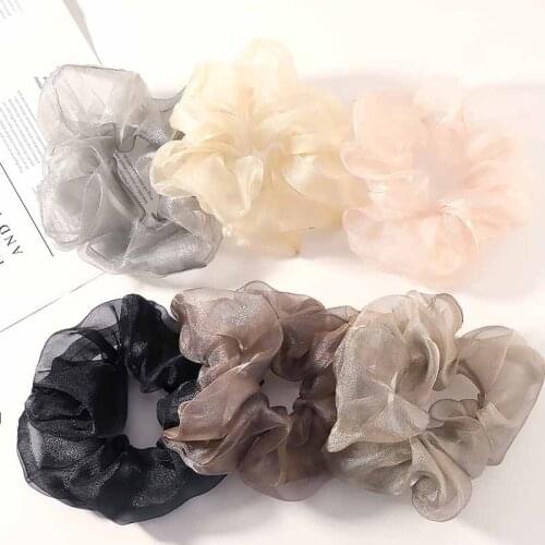 Oversized Scrunchies Organza Hair Ties Elastic Hair Band Women Girs Ponytail Holder Fashion Hair Ropes Headband Hair Accessories