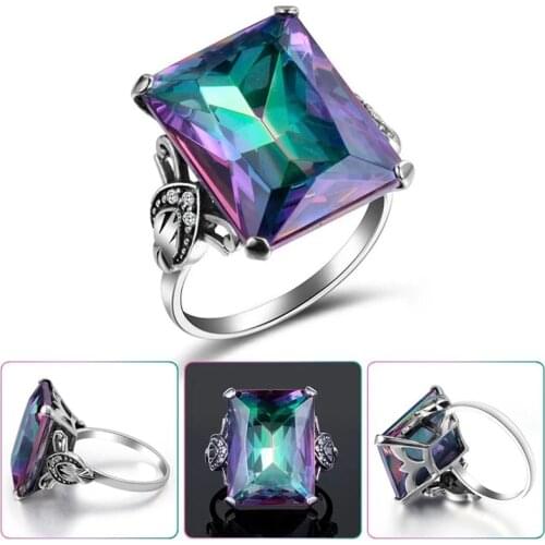 New Design Women Ring Zircon Colorful Cubic Party Wedding Charms Fashion Jewelry For Bridal Girlfriend Gift