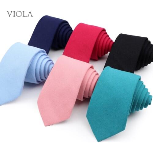 Solid Colorful Cotton Soft Necktie Rose Red Male Narrow Tie 6cm Fashion Wedding Party Suit Tuxedo Gift For Men Shirt Accessories