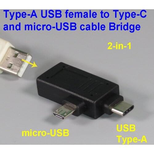 Female type-A to type-C micro-USB cable type-A male converter USB type-A male OTG cable connecter adapter bridge connector