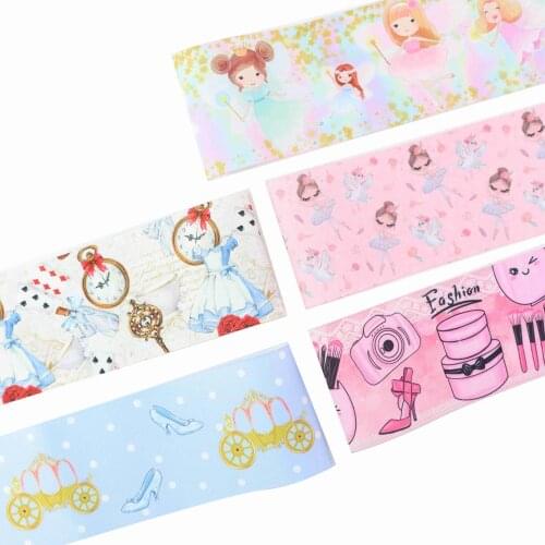 22MM 25MM 38MM 50MM 75mm Printed Pattern on Grosgrain Ribbon for diy ribbon