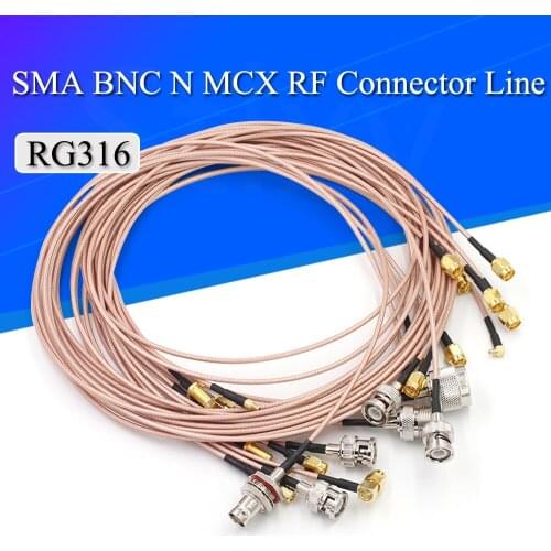 RF Connecting Cable BNC to SMA Male To Female RG316 Extension Cable N / SMA To MMCX SMB Adapter Nut Bulkhead Extension Coax