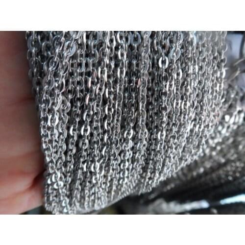 Retail Lot 20meter in bulk strong 2mm/3mm Oval Link Chain Stainless Steel Fashion Jewelry Finding Chain DIY Marking