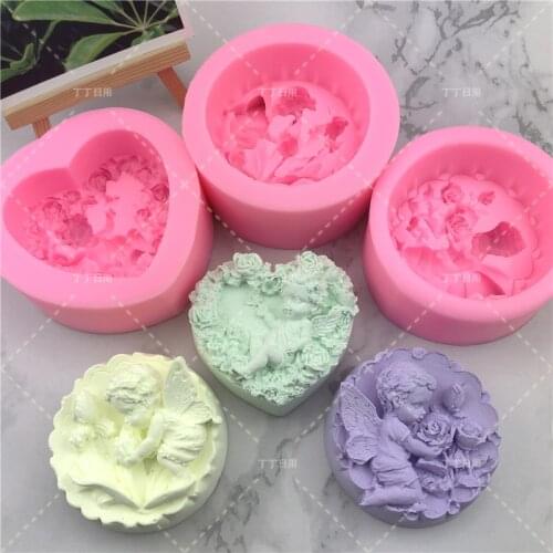 Sugarcraft Love Heart Baby Angel silicone mold fondant mold cake decorating tools chocolate flowerpaste mold