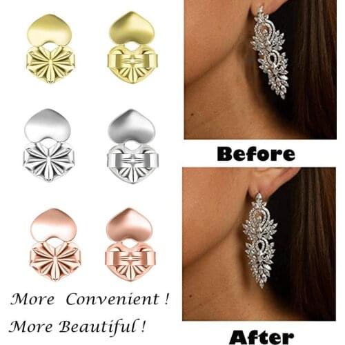 2020 Earring back support heart lift earrings fits all post earrings set of earrings Gold Color silver Color jewelry accessories