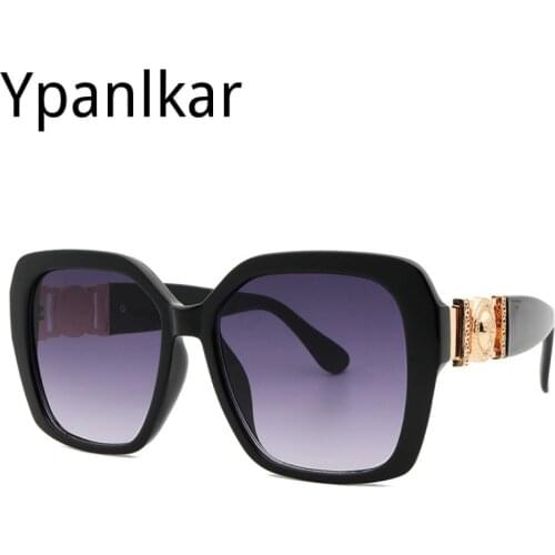 Vintage Luxury Designer Brand Fashion Oversized Square Sunglasses Women Men Trendy Big Frame Flat Top Sun Glasses Shades UV400