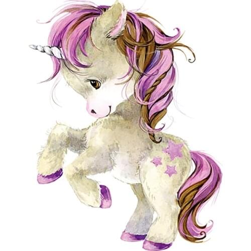 Iron-on Transfers Unicorn Patches For Clothing Vinyl Thermo Stickers Applique Diy Heat Thermotransfer T Shirt Stripes On Clothes