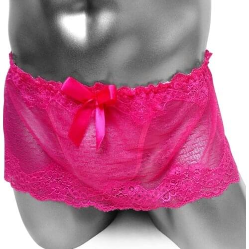 Sissy Panties Pouch Skirted Panties Sexy Lingerie Bikini Mens Thong G-String Underwear with Bulge Pouch Male Panties Underpants