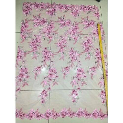 High quality french Net Lace Embroidered African Guipure French Lace Fabric BZL-101LC with flower for bridal dress