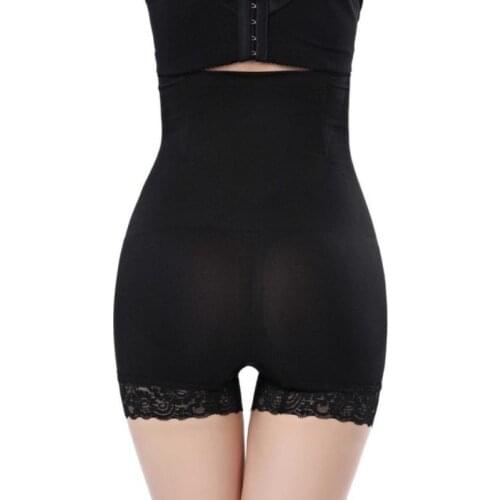 Ladies Lace High Waist Body Shaping Hip Lifting Boyshort Underwear Elastic Anti-Exposure Beam Control Panties