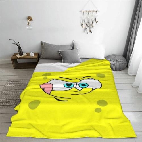Winter throw warm flannel Sponge Baby blanket Animes square pants blankets for Sofa Sherpa Fleece Bedspread Wrap