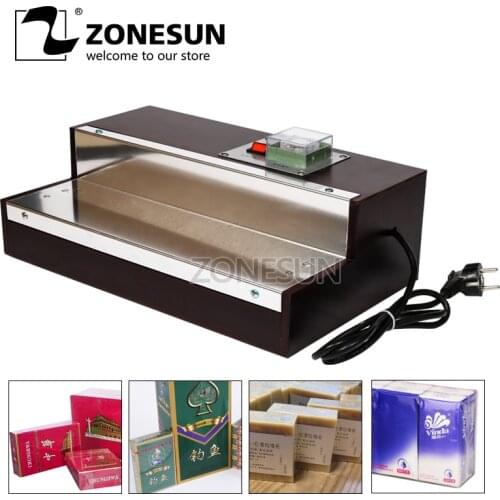 ZONESUN iphone Film Heat Shrink Wrapping Machine For Perfume Box Cigarettes Cosmetics Poker Box Blister Film Packaging Machine