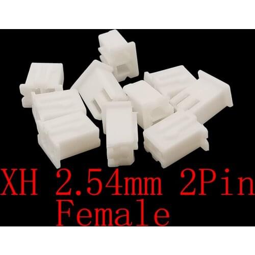 100Pcs/lot XH2.54 Pitch 2.54mm 2Pin Female Jack Plastic Housing Connector JST XH 2.54mm 2P Socket Shell Housing PCB Terminal