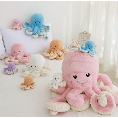 18-80cm Cute Octopus Plush Toy Stuffed Simulation Octopus Aniamls Cudding Doll Plushie Sea Animal Toy Children Xmas Gift