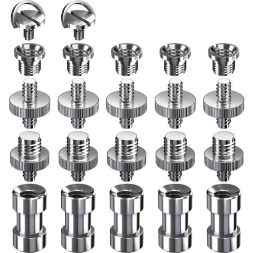 22 Pcs Tripod Screw Adapter Converter Ring Screw Pack( 1/4 male to 3/8 male