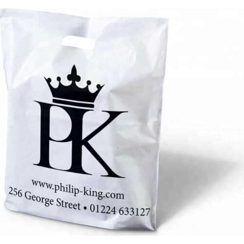 500pcs/Lot Cheap Custom Logo Printed High Quality Plastic Shopping Bags Boutique Clothing/Shoes Packing Die Cut Handle Bag