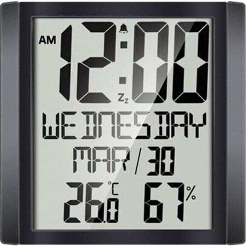 Promotion! Large Sn Wall Clock Home Temperature and Humidity Meter Alarm Clock Living Room Digital Electronic Clock