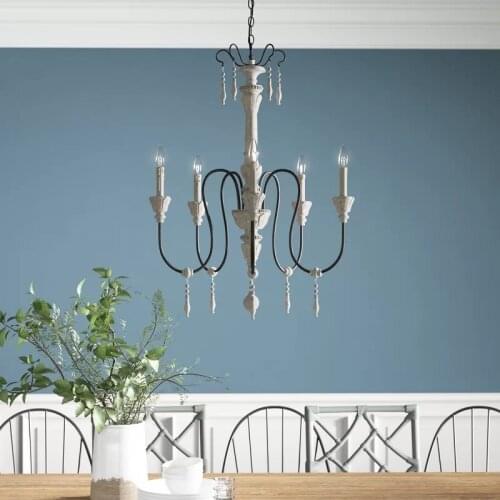 American country retro wood carving candle big chandelier villa staircase lamp restaurant hotel entertainment club lighting