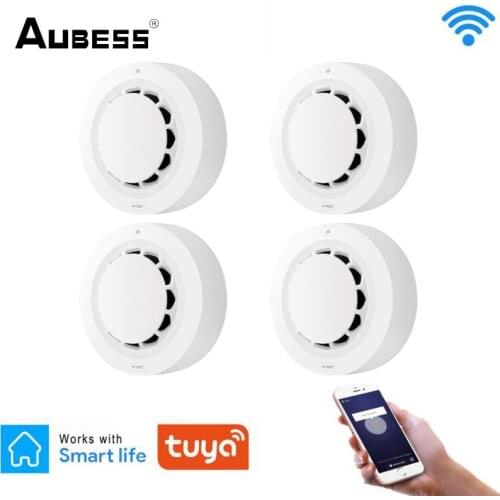 Wireless Tuya Smart Home WIFI Smoke Detector 85db Fire Protection Firefighter Sensors Store House Security Alarm System