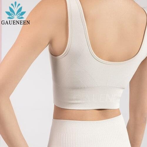 GAUENEEN Women Seamless Sports Bra Padded Push Up Yoga Bra Bralette Sportswear Running Tank Top Fitness Workout Gym Active Bra