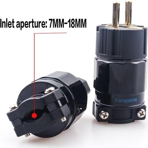 Hi-fi 1 set 24K Gold-Plated Power Plug EU version power plug red copper Gold-Plated power plug