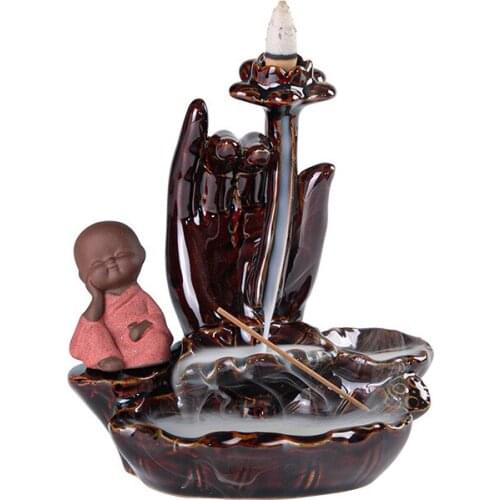 Ceramic Backflow Incense Burner Household Furnishings " Incense Burner Tea Table Decoration Backflow Smoke Send 20 Incense