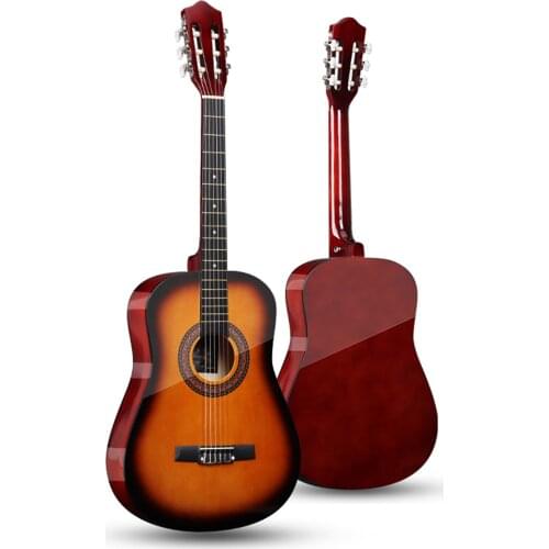 38'' Classic Acoustic Guitar 38 inches 6 Strings Acoustic Guitar Wooden Guitar for Students Beginners (Wood)
