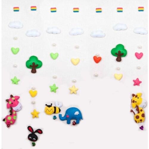 Creative Free Cut Non Woven Fabric Hand Made Fabric Diy Material Package Zoo Curtain Green Forest Needle Key Ring Cotton Rope